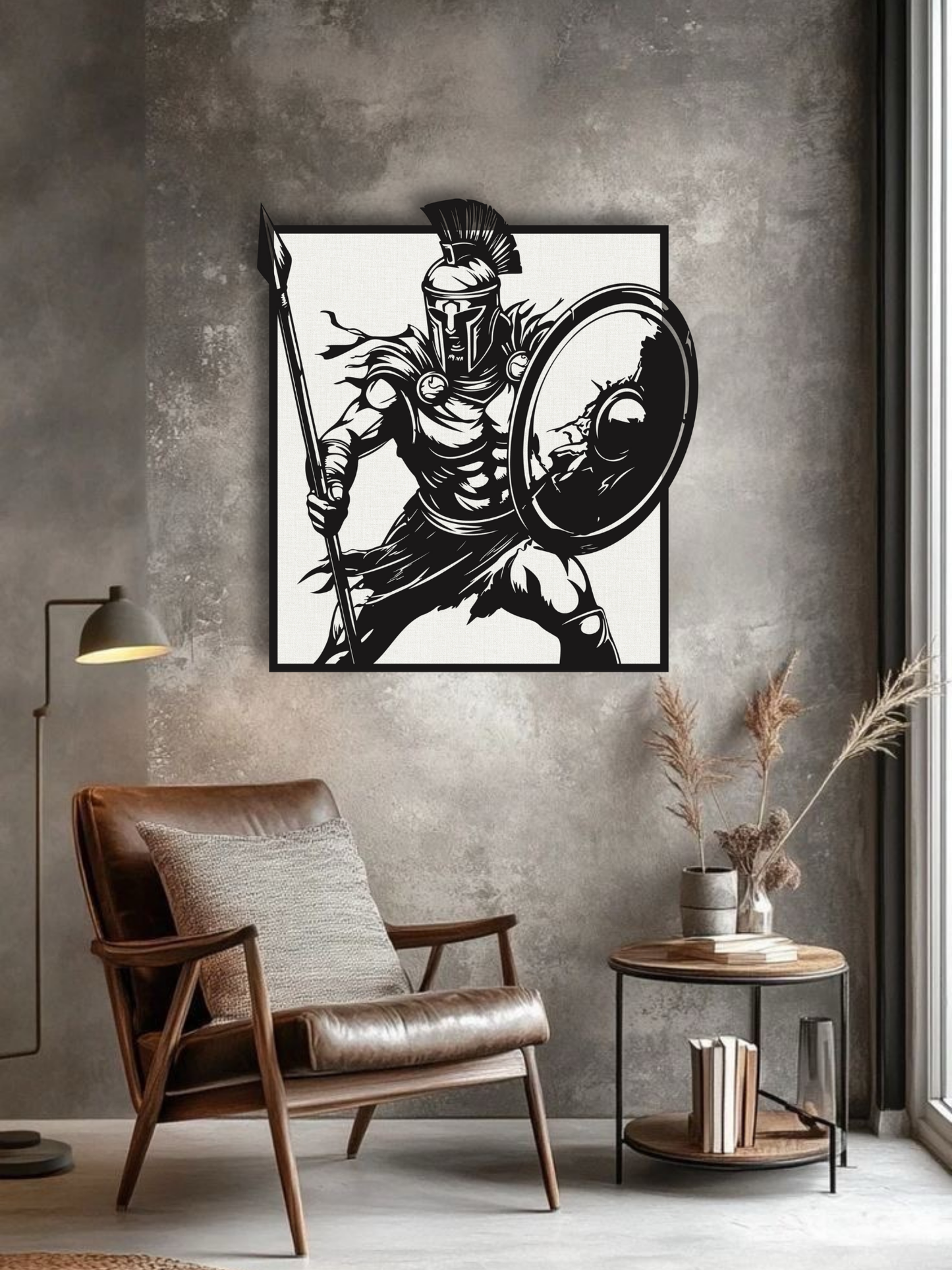 Spartan Warrior Metal Wall Art