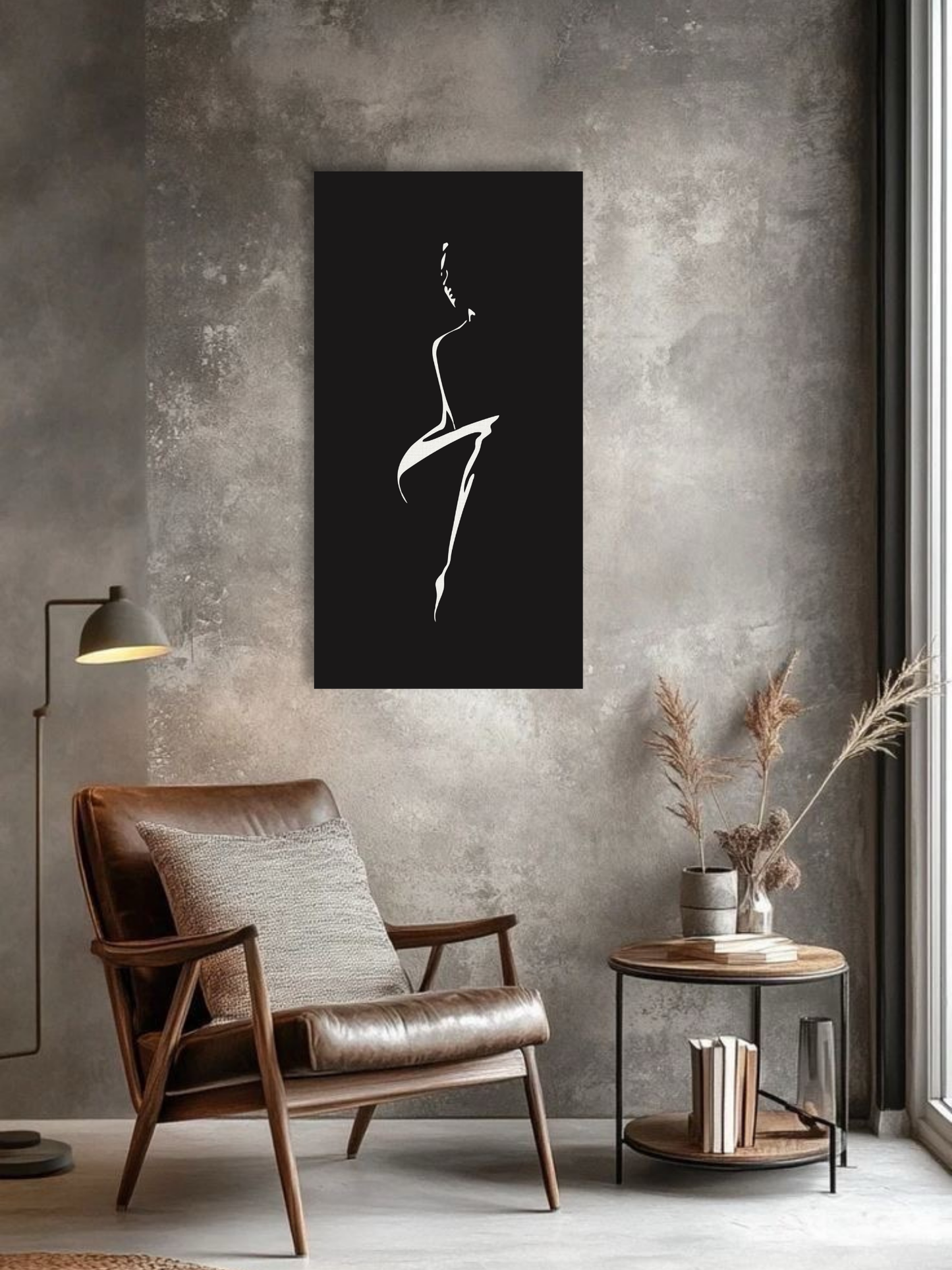 Elegant Female Silhouette Minimal Metal Wall Art