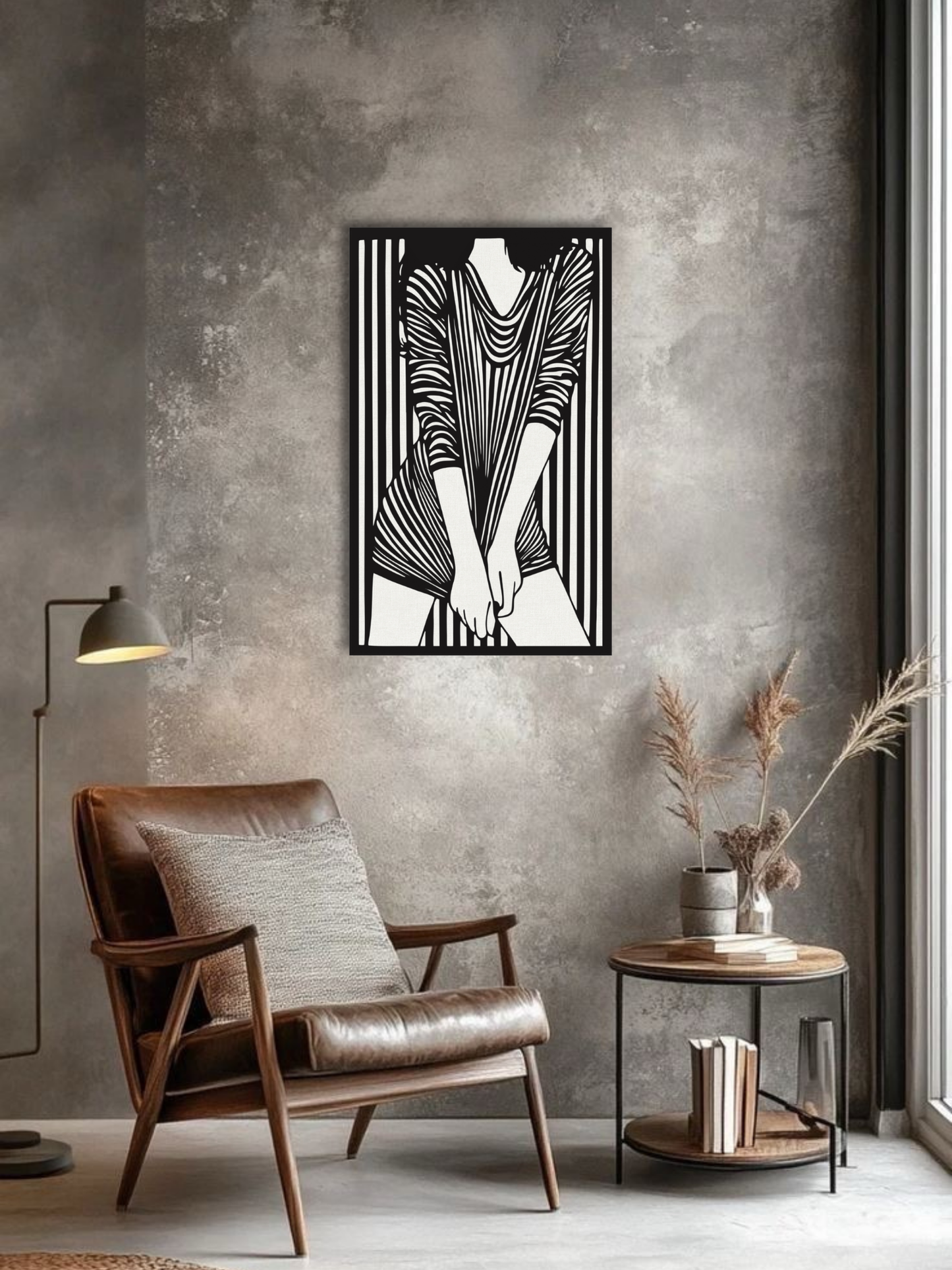“Lines of Grace” Abstract Female Wall Art