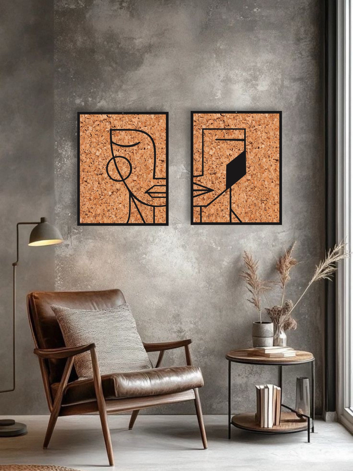 “Muted Faces” Minimal Abstract Wall Art (Set of 2)