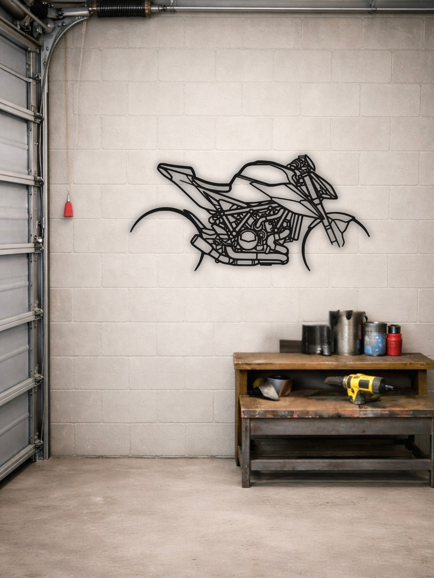 KTM 1290 Super Duke R Motorcycle Silhouette Metal Wall Art