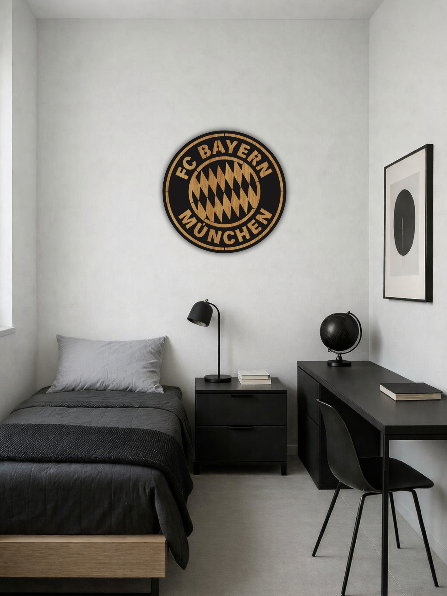 FC Bayern München Football Emblem Metal Wall Art Sports Style