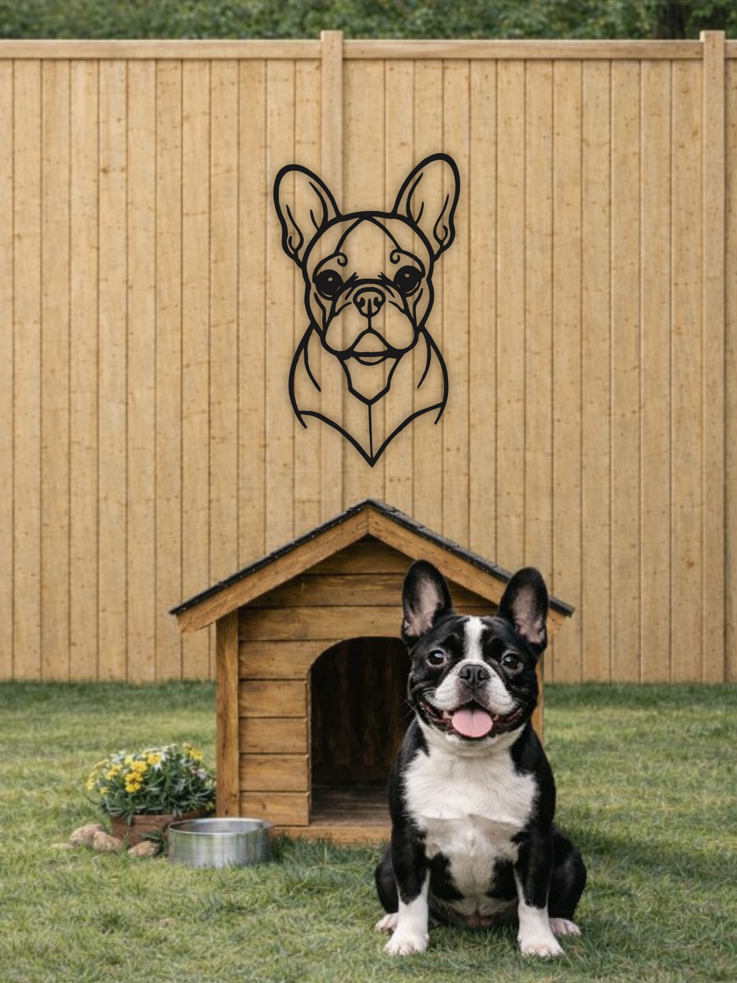 French Bulldog Metal Silhouette