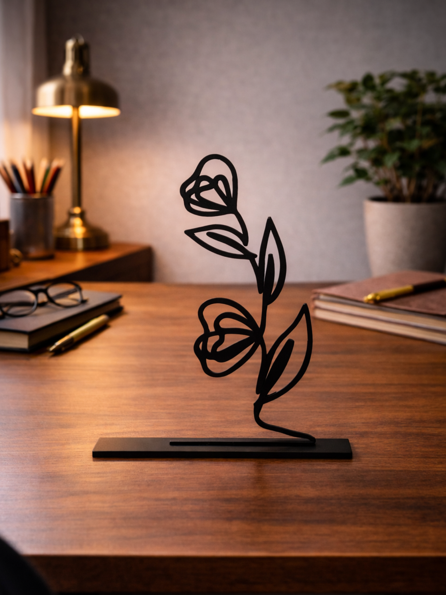 “Line of Love” Metal Sculpture Desk Decor