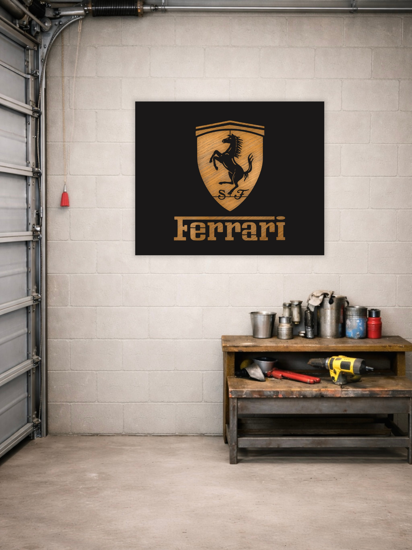 Ferrari Logo Metal Wall Art