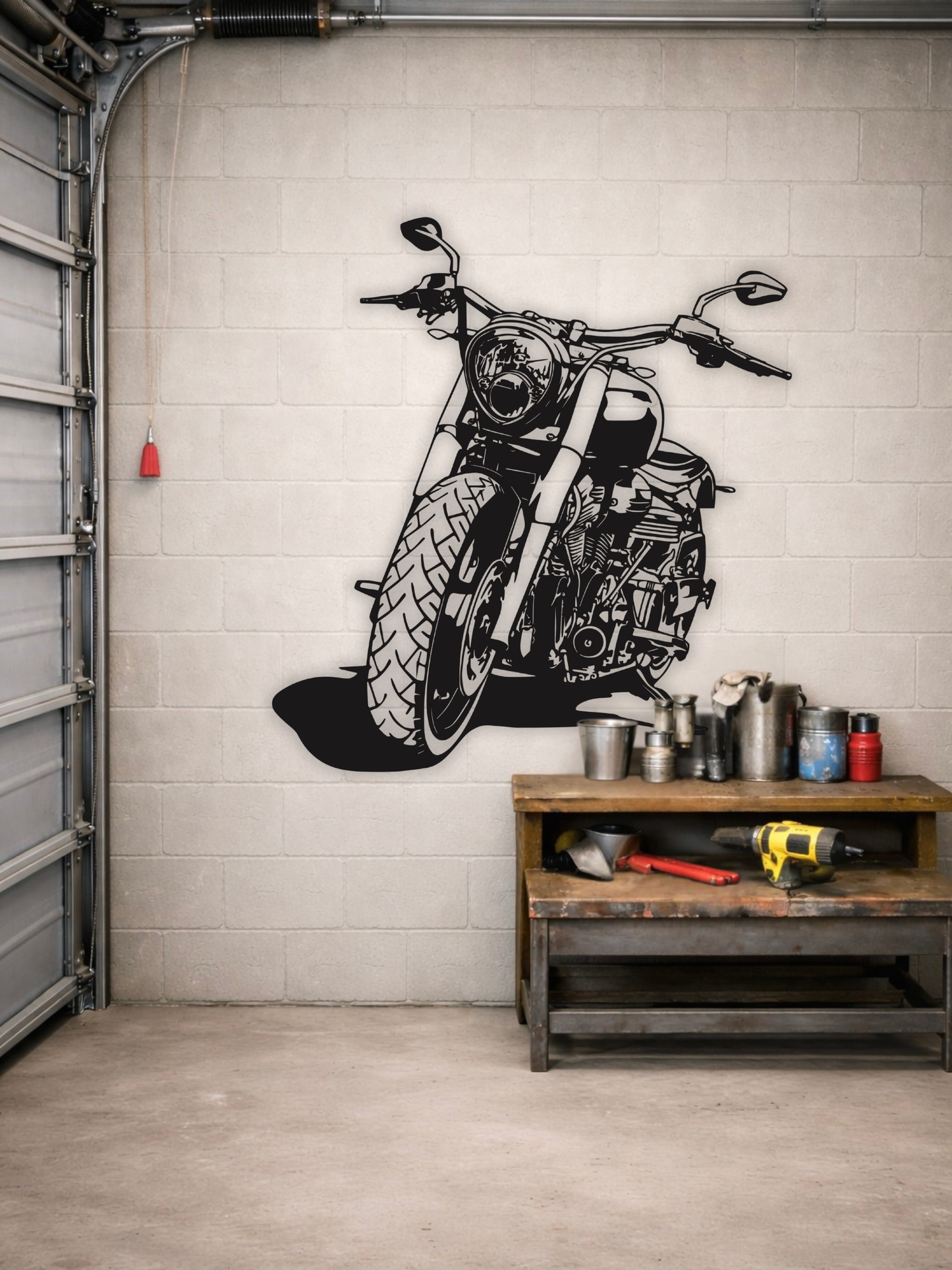 Chopper Motorcycle Metal Silhouette