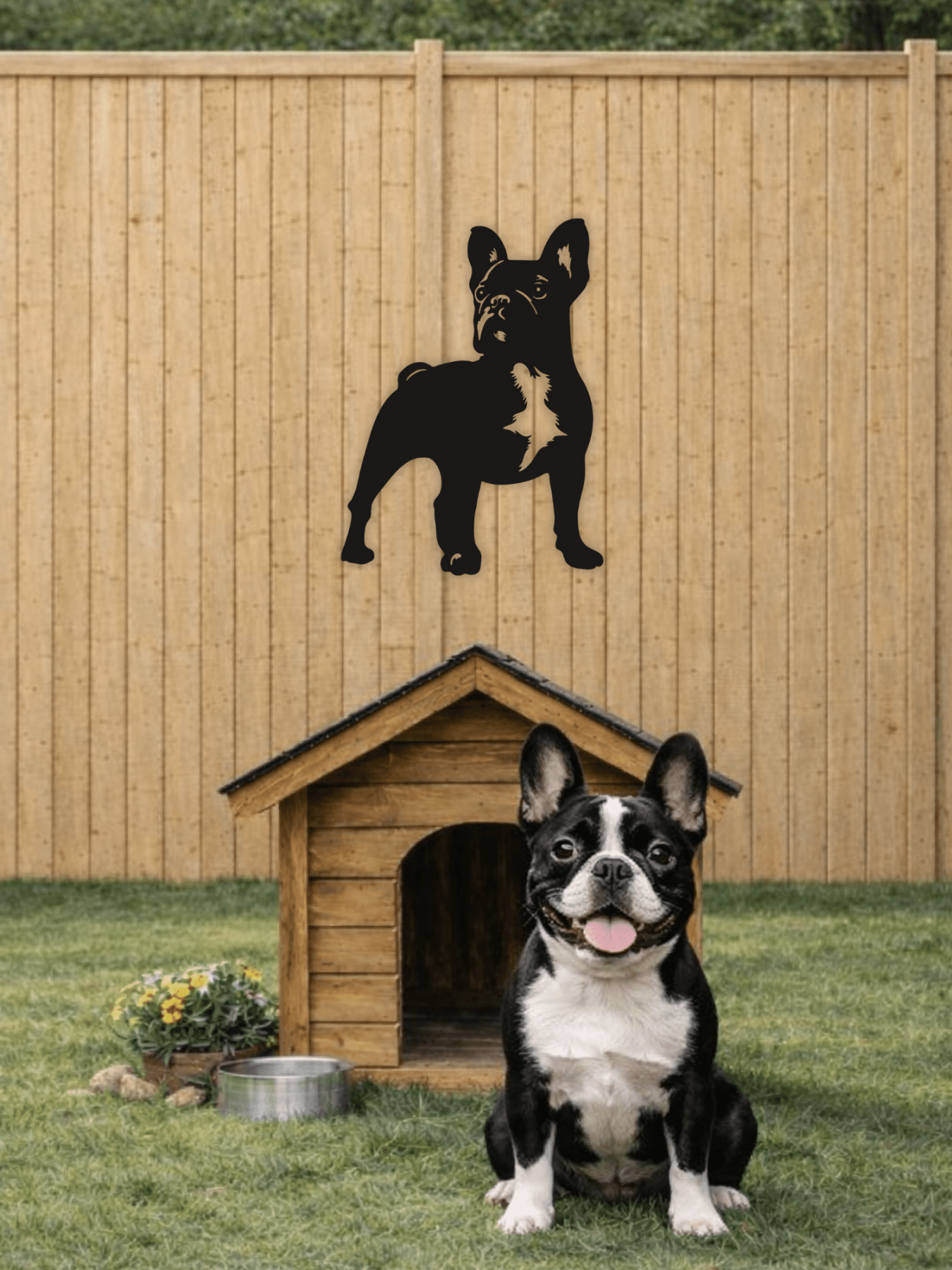 French Bulldog Силует Декоративно Пано - Deco Cut | Луксозен Метален Декор
