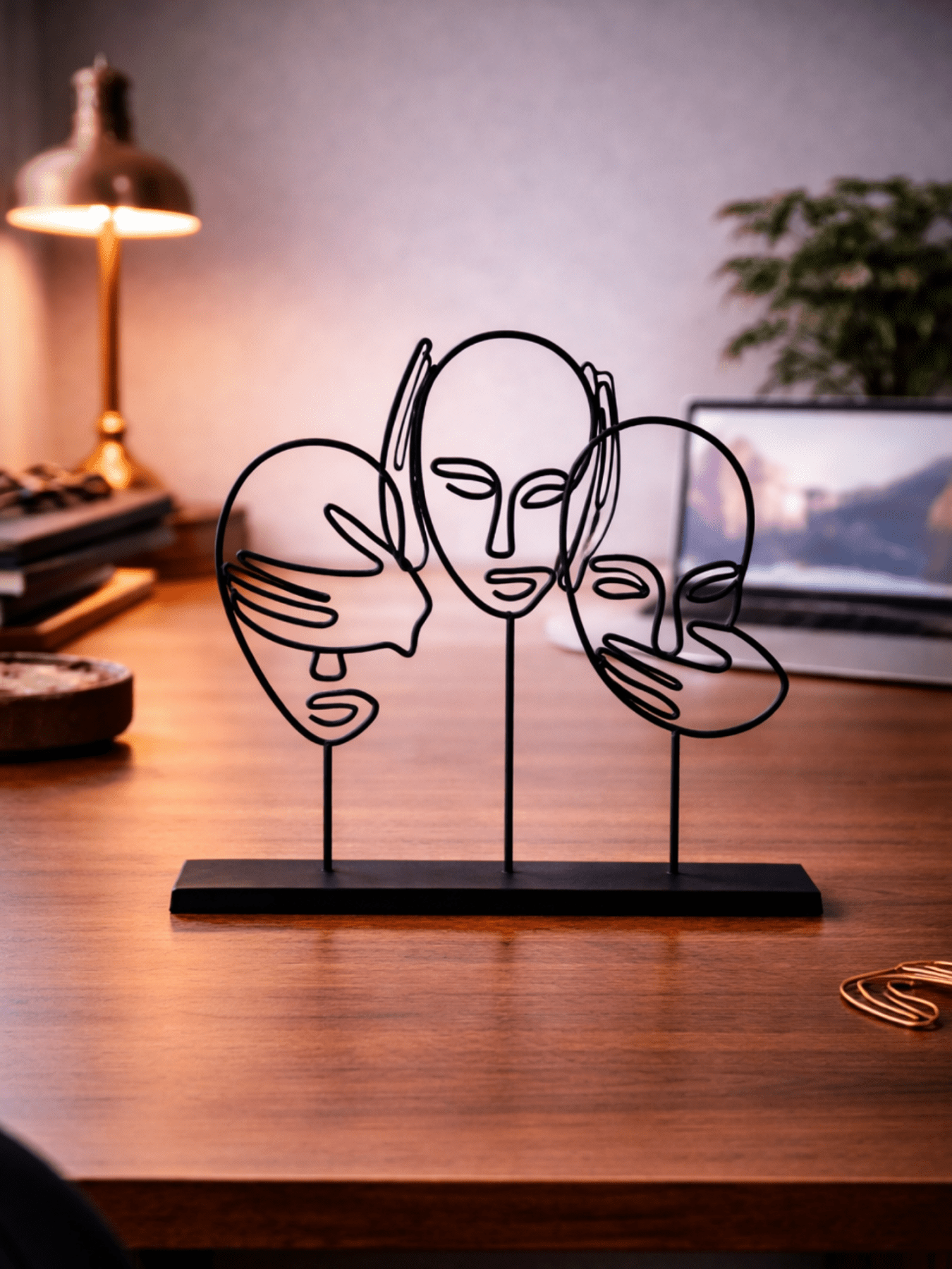 “Hear No Evil, See No Evil, Speak No Evil” Метална Декорация за Бюро - Deco Cut | Луксозен Метален Декор