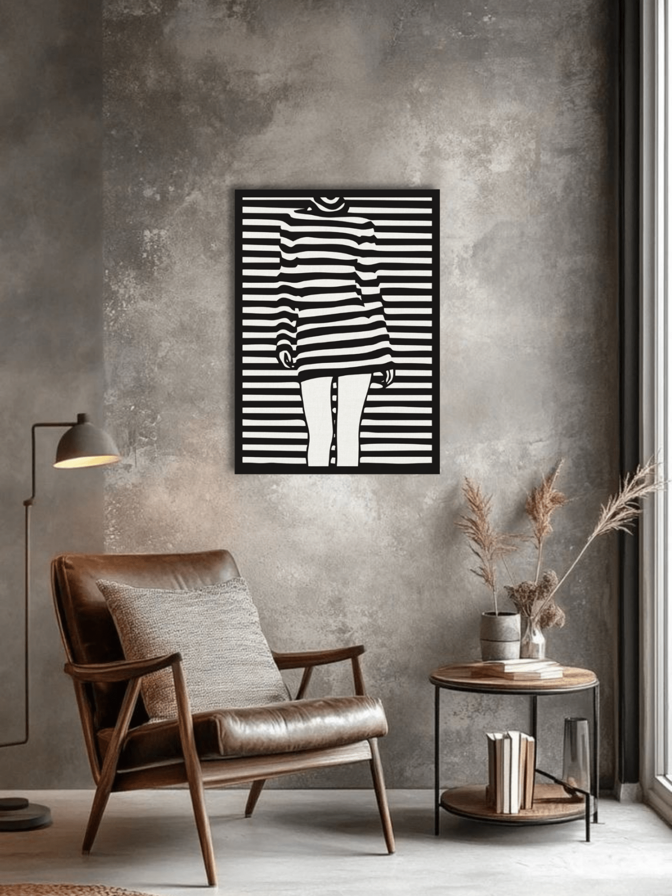 “Striped Illusion” Декоративно Пано за Стена - Deco Cut | Луксозен Метален Декор