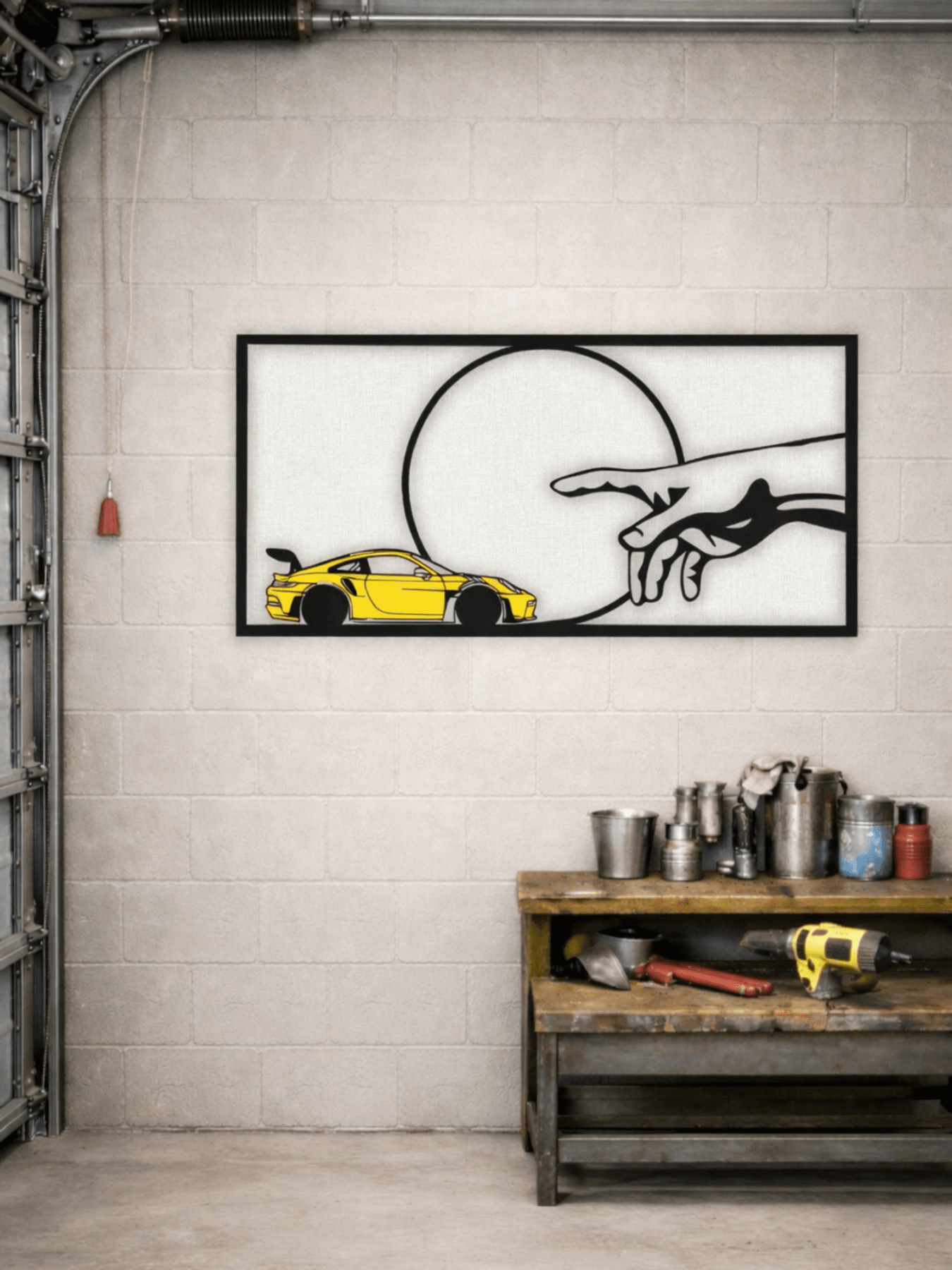 “The Creation of Porsche” Декоративно Пано за Стена - Deco Cut | Луксозен Метален Декор