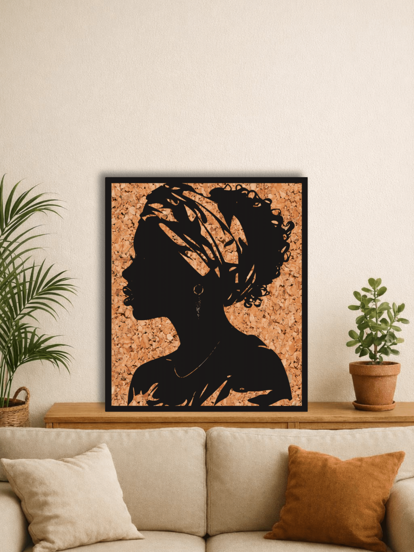 “The Profile Queen“ Афро Декоративно Пано за Стена - Deco Cut | Луксозен Метален Декор