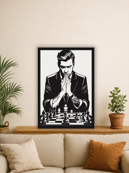 “The Strategist” Chess Metal Wall Art