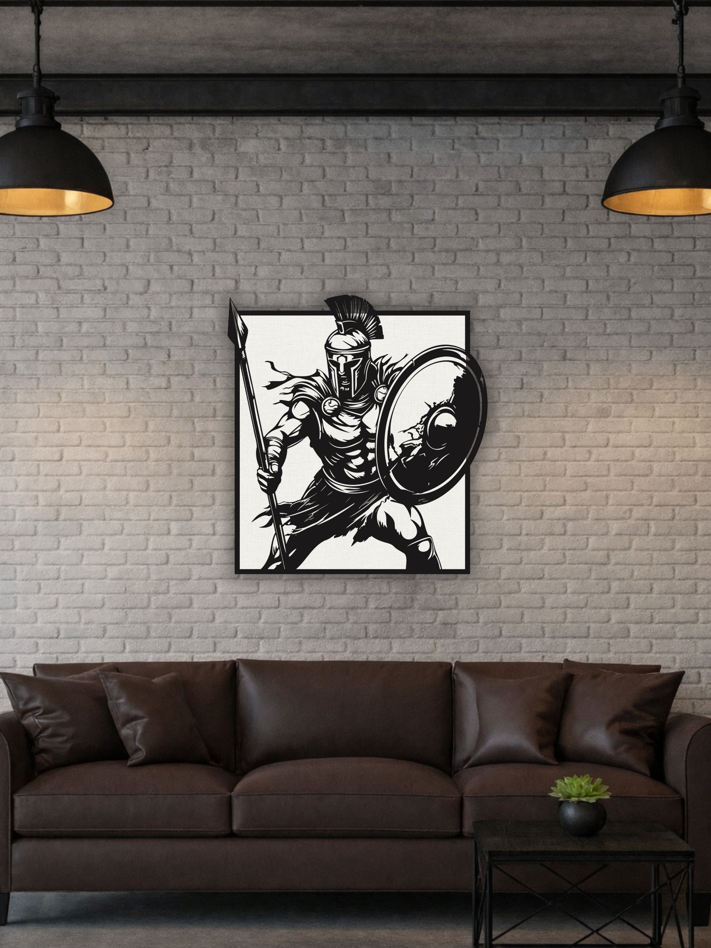 Spartan Warrior Metal Wall Art