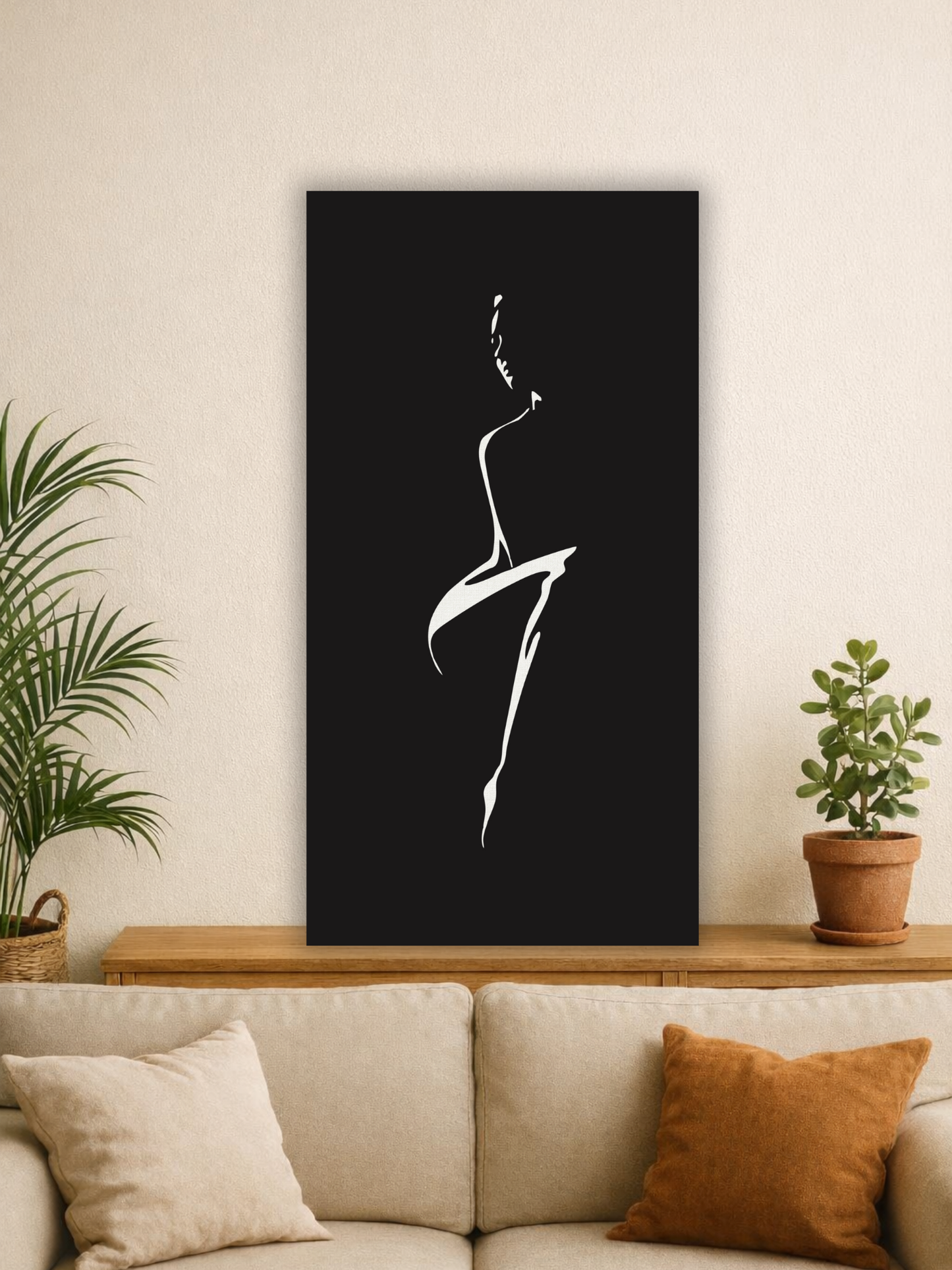 Elegant Female Silhouette Minimal Metal Wall Art