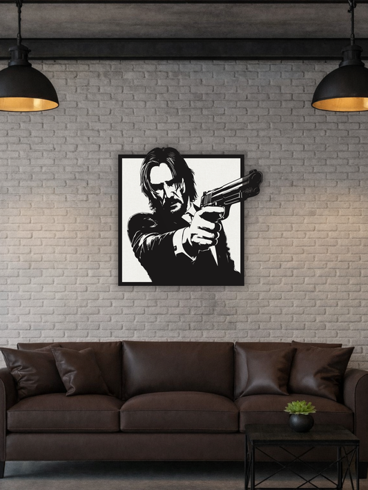 John Wick Silhouette Metal Wall Art
