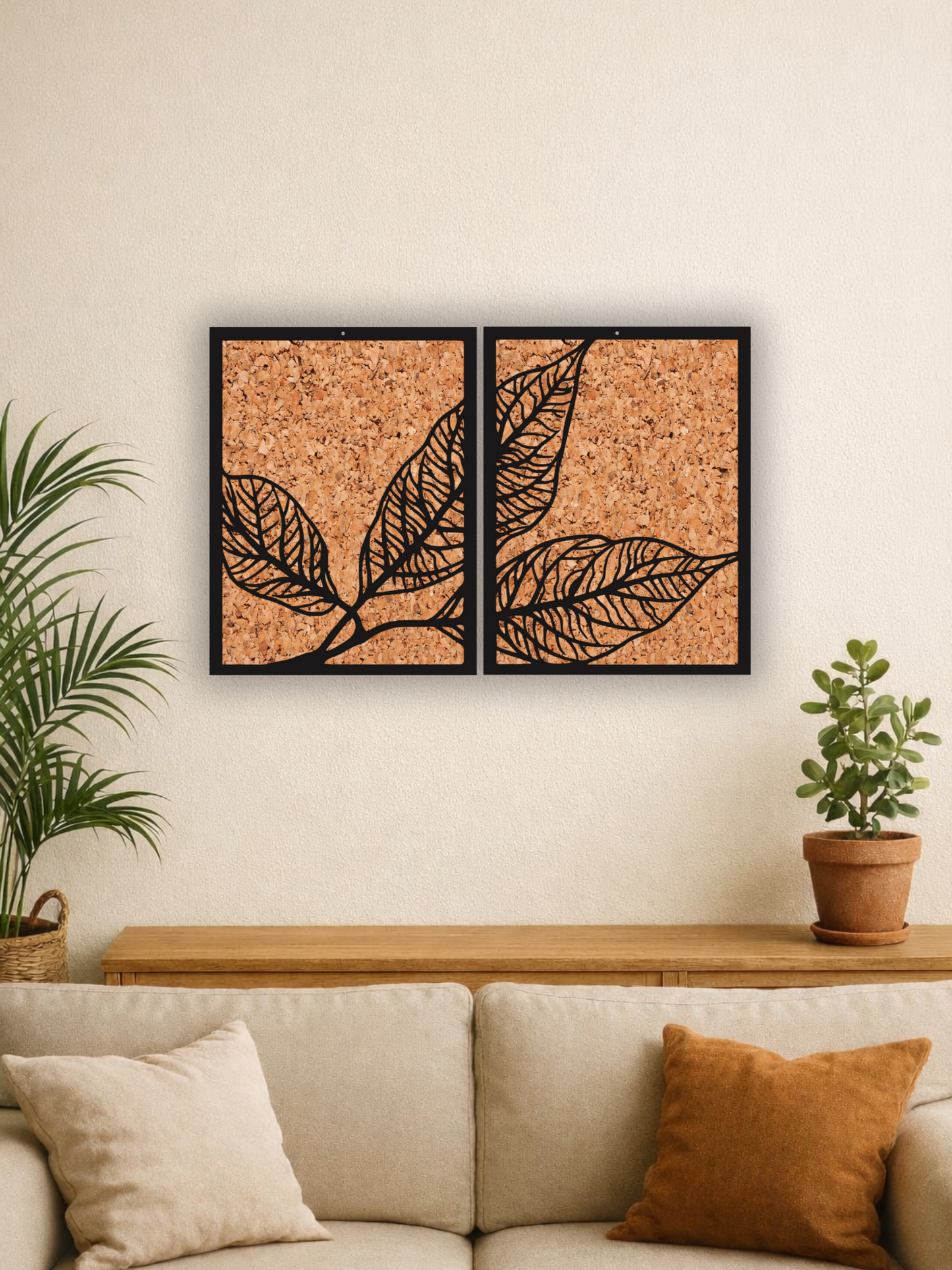 Botanical Leaves - Set of 2 Metal Wall Art Panels