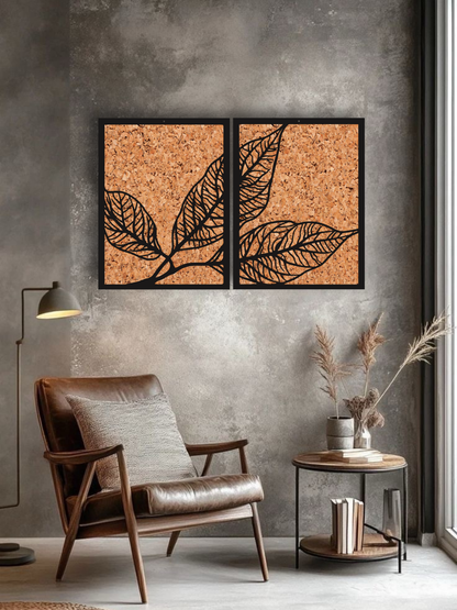 Botanical Leaves - Set of 2 Metal Wall Art Panels