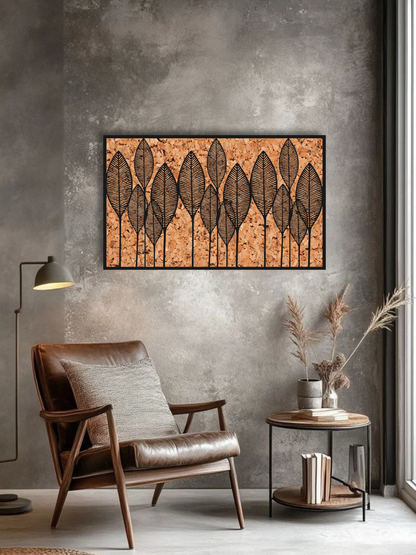 Autumn Leaves Botanical Metal Wall Art