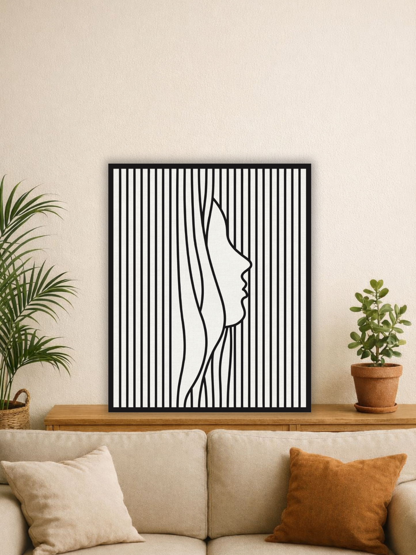 “Feminine Silence” Minimal Line Art Wall Decor