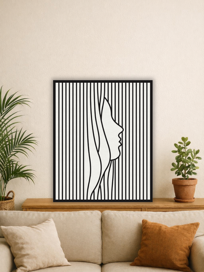 “Feminine Silence” Minimal Line Art Wall Decor