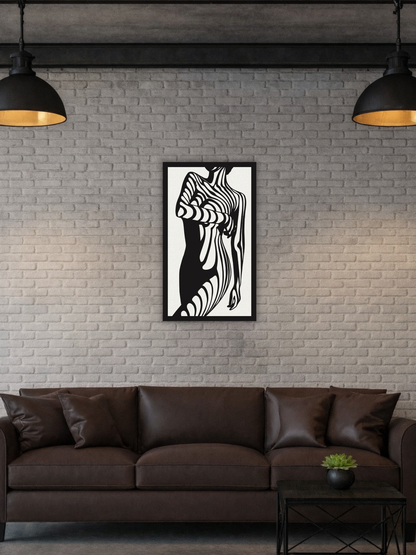 “Striped Desire” Abstract Female Wall Art