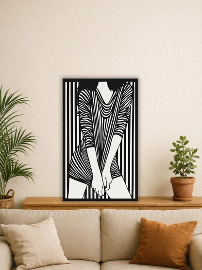 “Lines of Grace” Abstract Female Wall Art