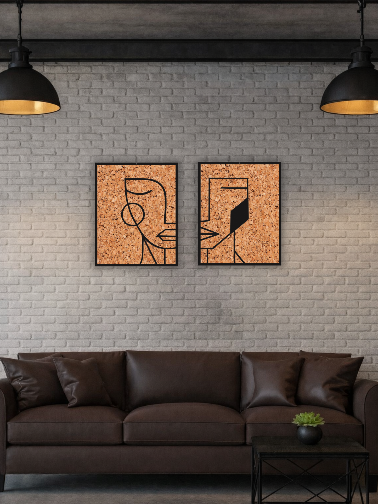 “Muted Faces” Minimal Abstract Wall Art (Set of 2)