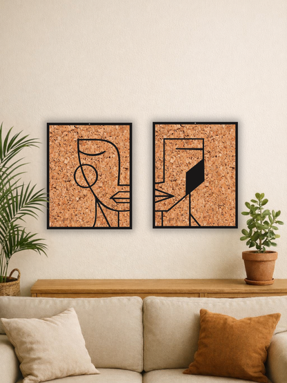 “Muted Faces” Minimal Abstract Wall Art (Set of 2)