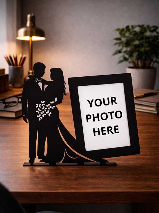 “Forever Together” Personalized Couple Metal Photo Frame Romantic Desk Sculpture Decor