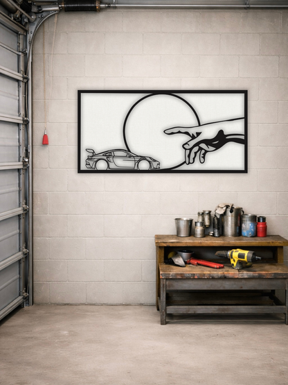 “The Creation of Porsche” Automotive Modern Garage Style Metal Wall Art