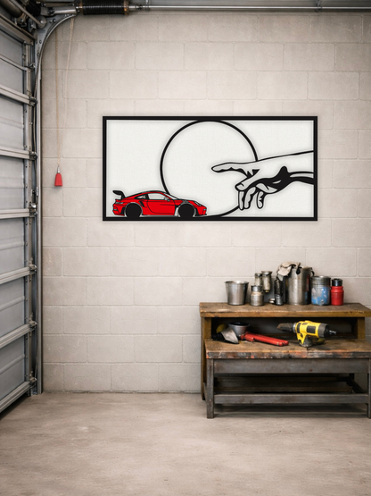 “The Creation of Porsche” Automotive Modern Garage Style Metal Wall Art