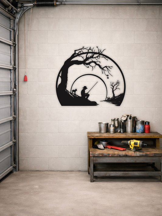 “Fisherman’s Peace” Fishing Metal Wall Art Outdoor Lifestyle Decor