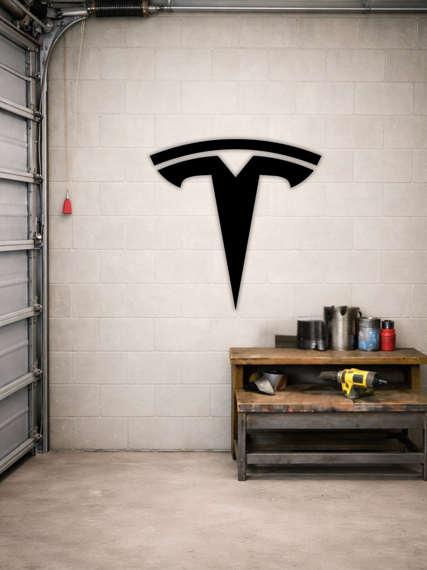 Tesla Logo Metal Wall Art