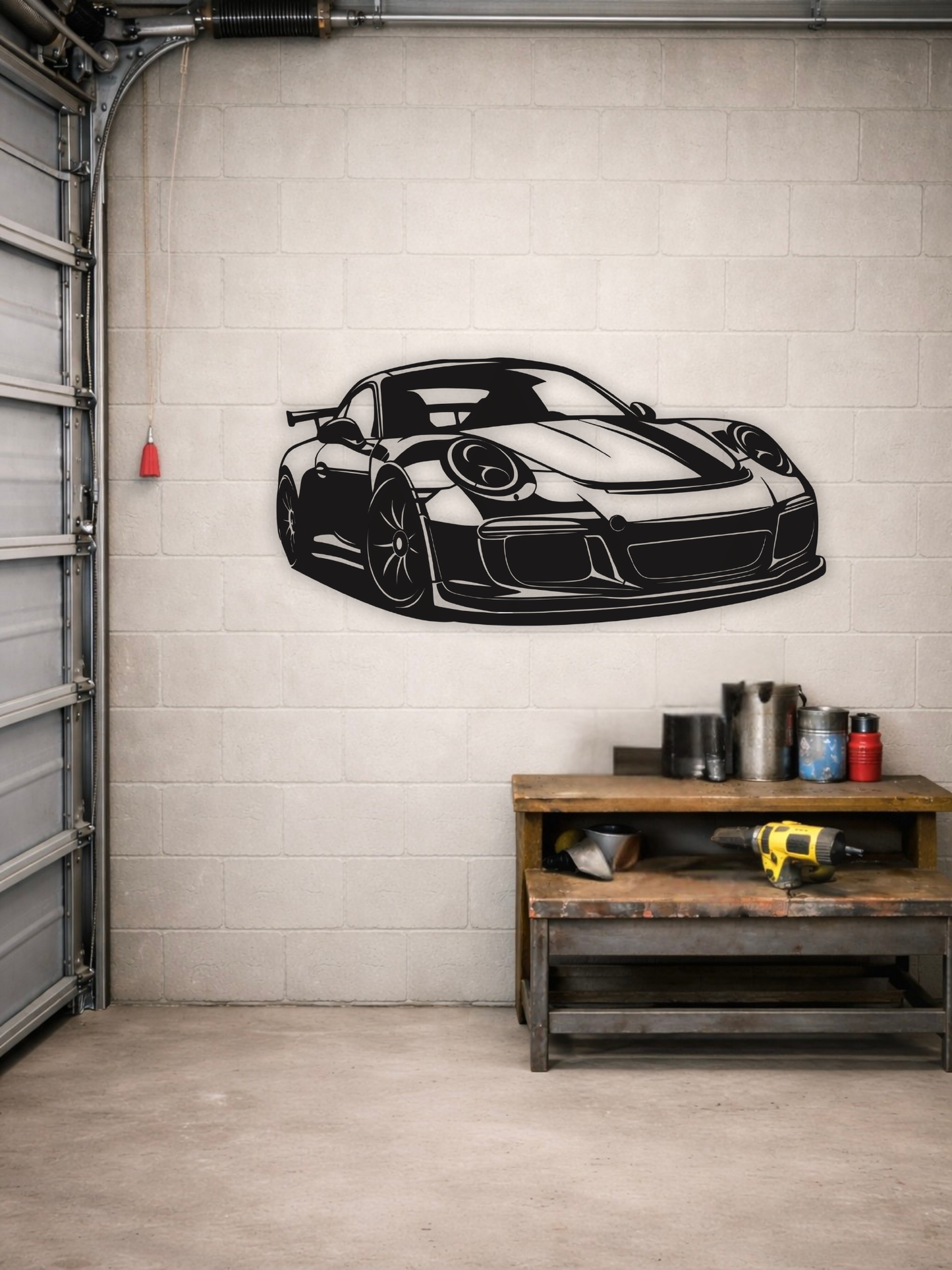 Porsche 911 GT3 Front Silhouette Metal Wall Art