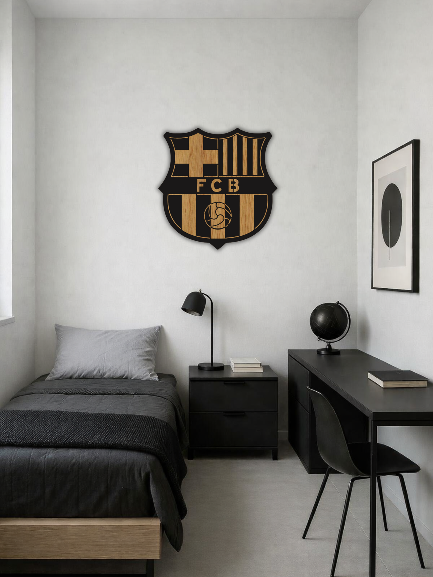 FC Barcelona Football Emblem Metal Wall Art Sports Style