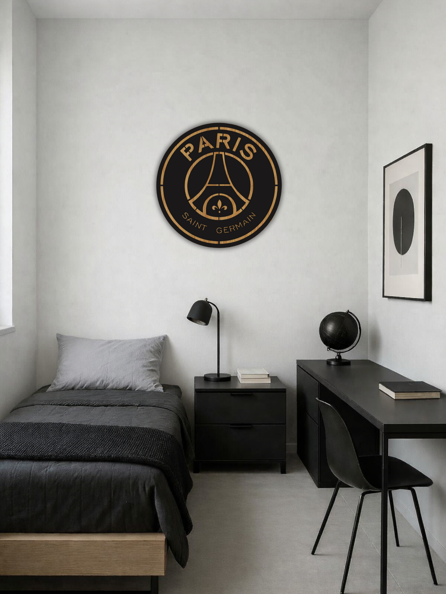 Paris Saint-Germain PSG Football Emblem Metal Wall Art Sports Style
