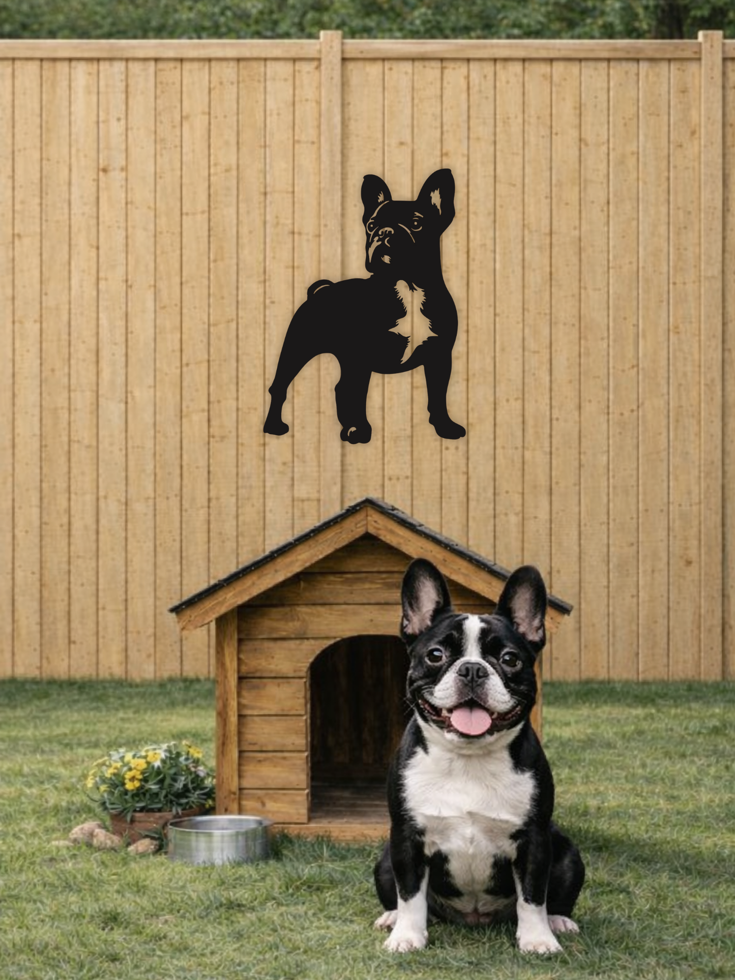 French Bulldog Metal Silhouette