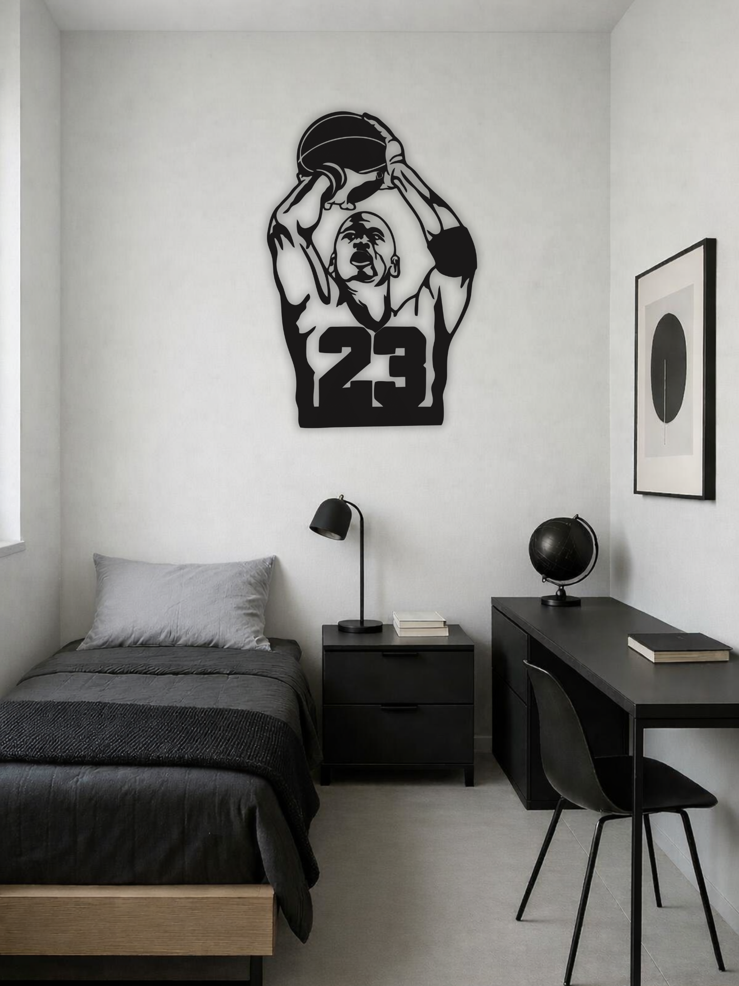 Michael Jordan 23 Legendary Jump Shot Basketball Silhouette Metal Wall Art
