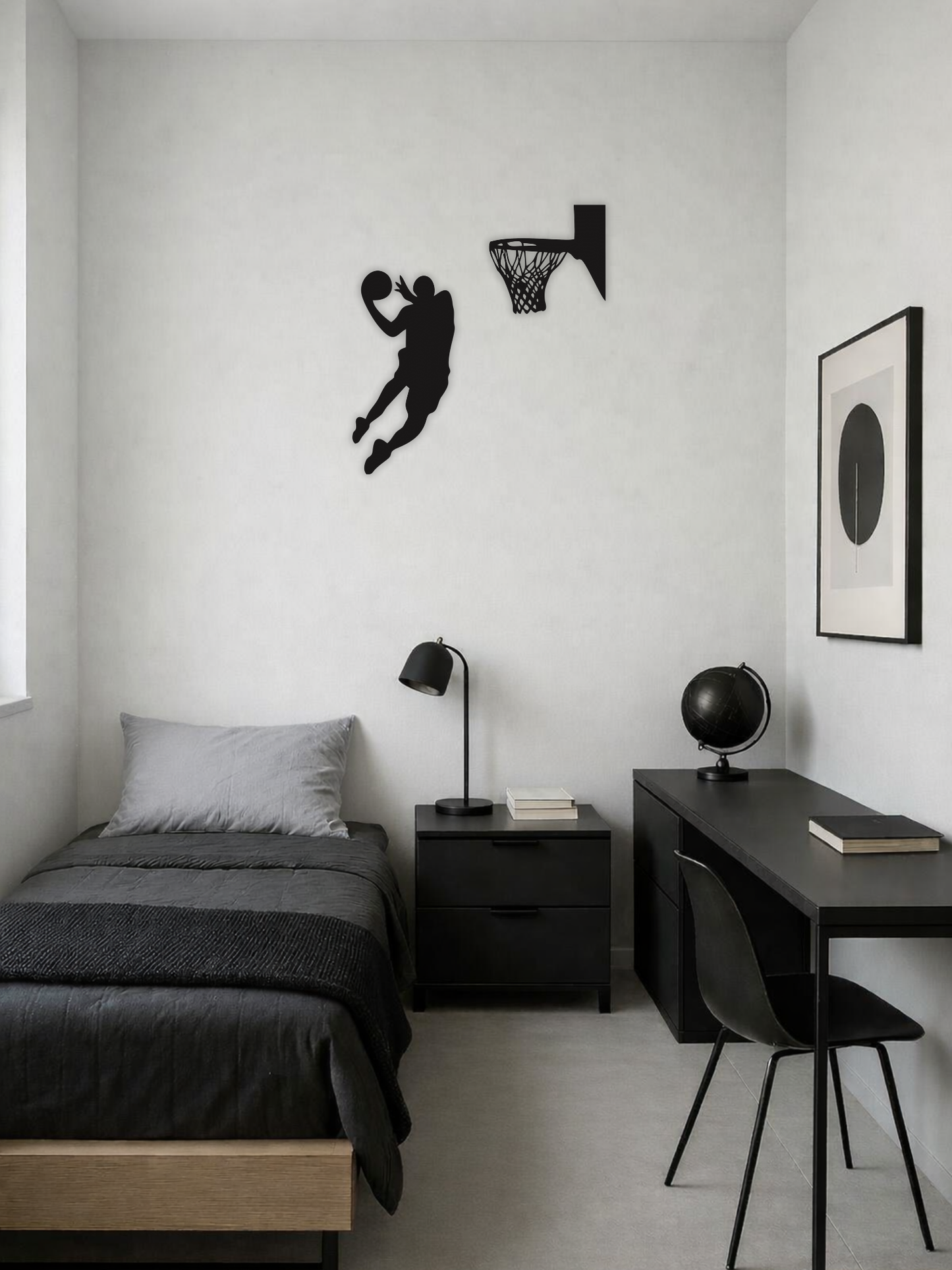 “Game Time” Basketball Silhouette Metal Wall Art