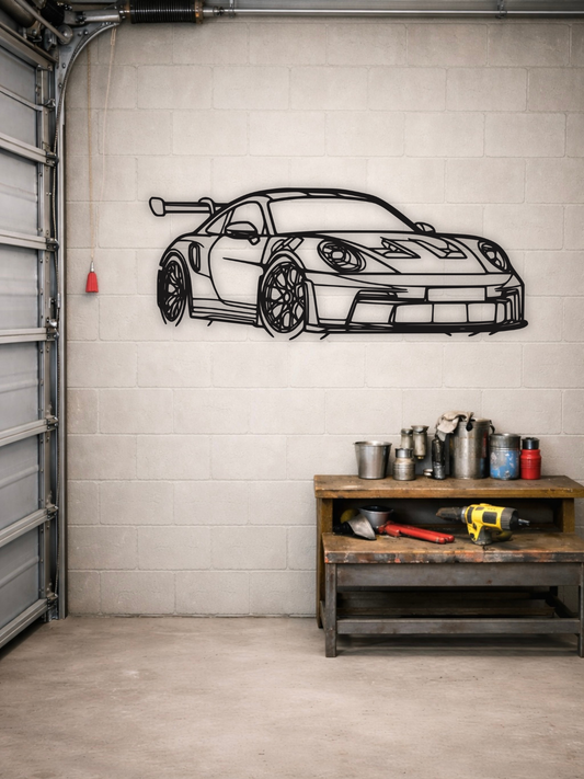 Porsche 911 GT3 Model 992 Metal Silhouette
