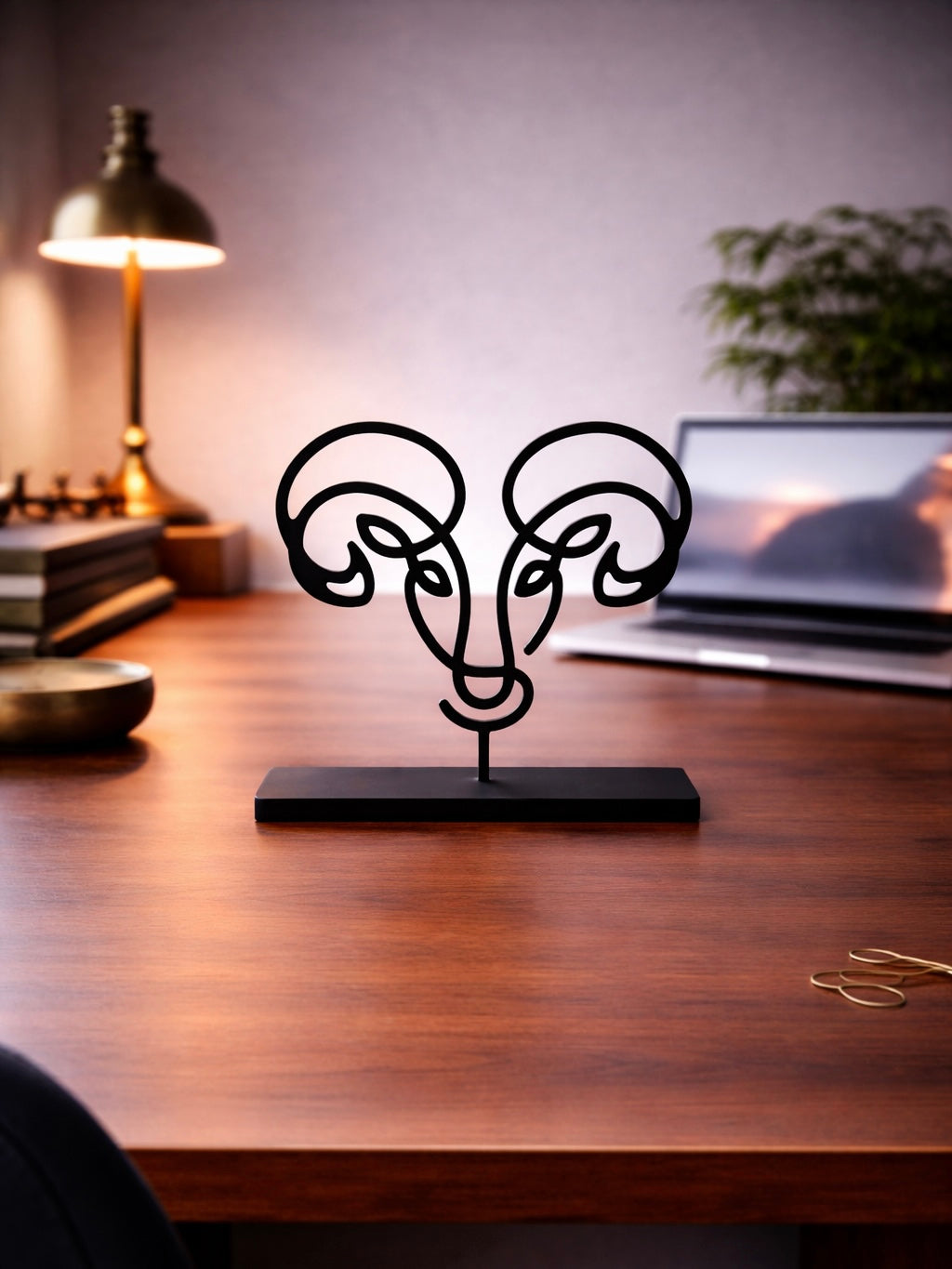 Aries Зодия Овен Метална Декорация за Бюро