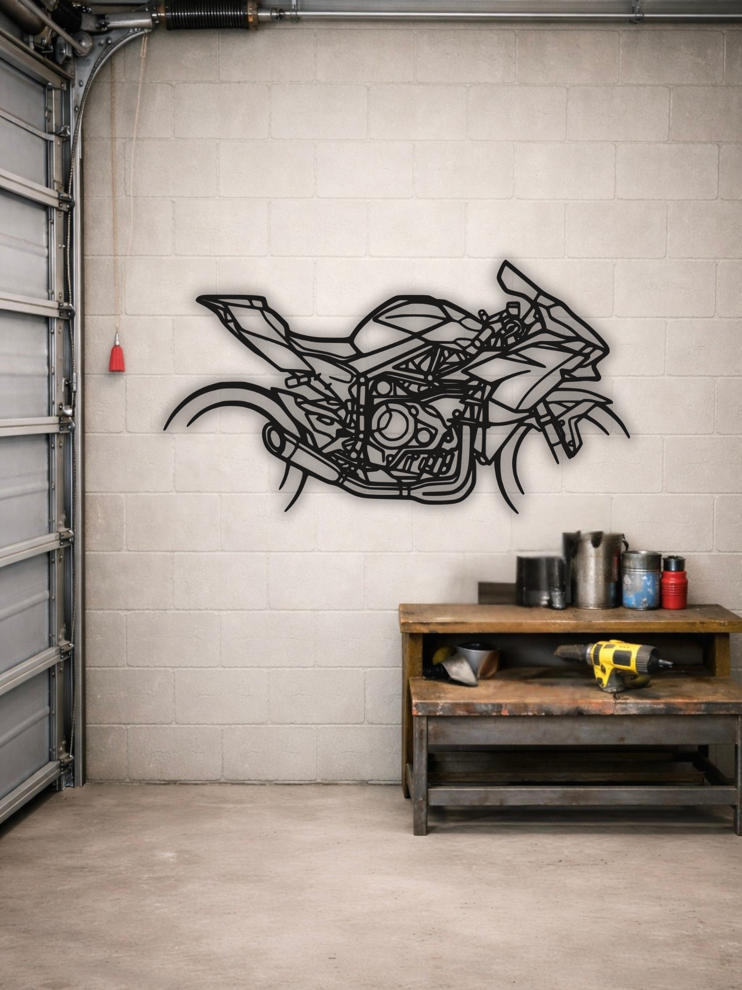 Kawasaki Ninja H2R Hyperbike Silhouette Metal Wall Art