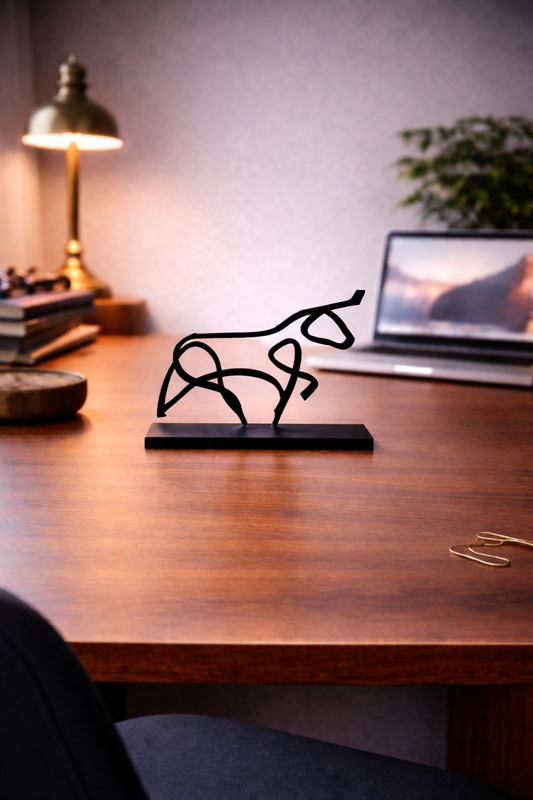 Taurus Sculpture Zodiac Metal Art Desk Decor