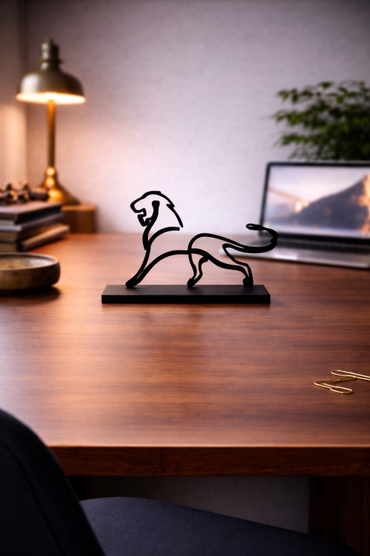 Leo Sculpture Zodiac Metal Art Desk Decor