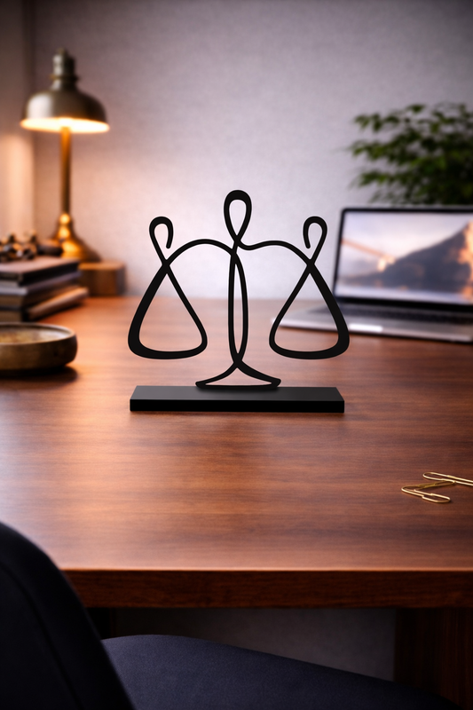 Libra Sculpture Zodiac Metal Art Desk Decor