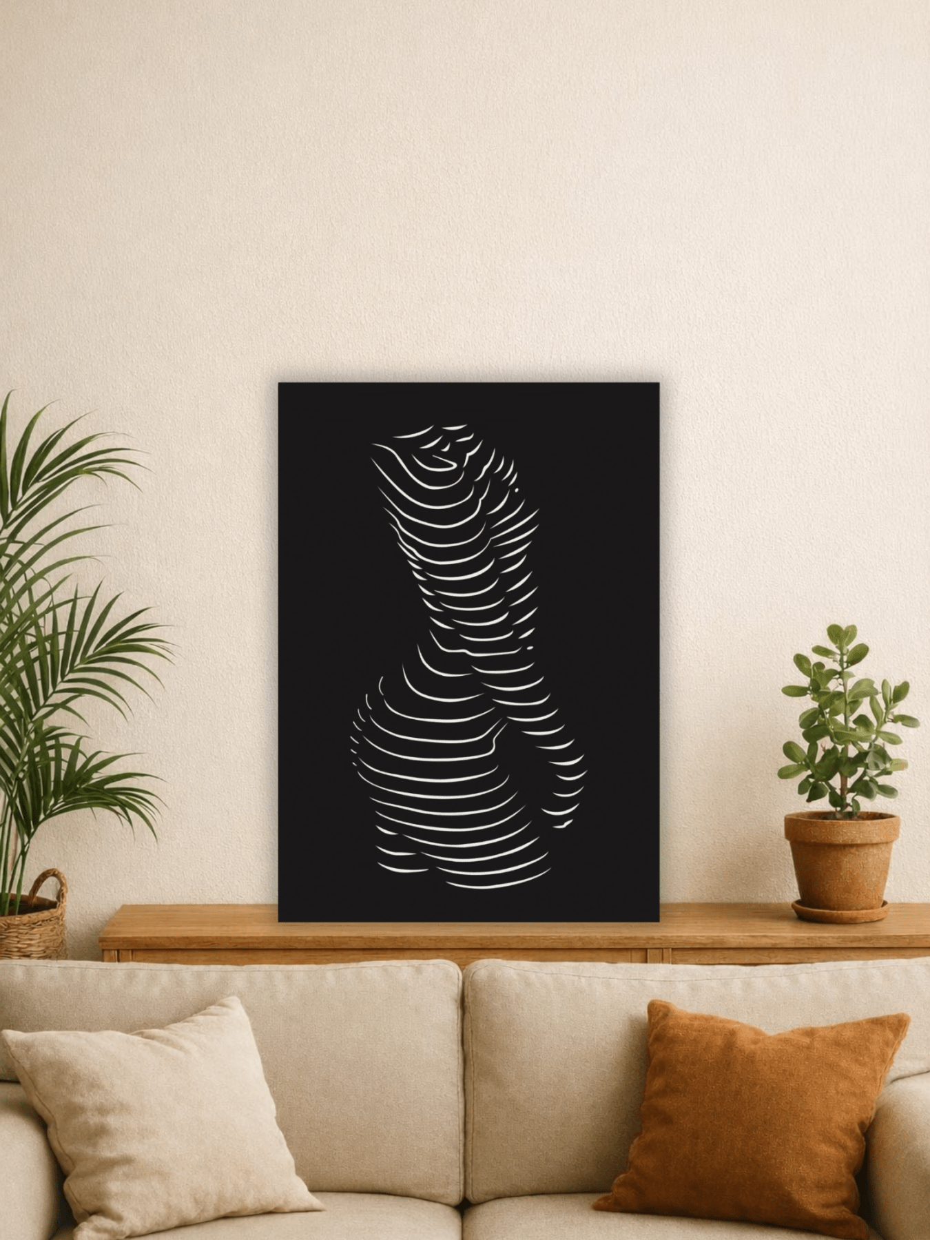 Abstract Body Flow Декоративно Пано за Стена - Deco Cut | Луксозен Метален Декор