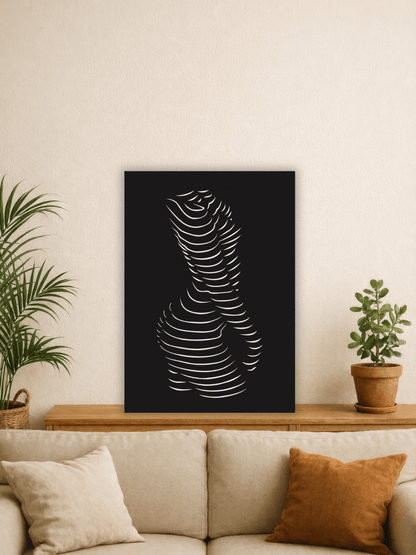 Abstract Body Flow Декоративно Пано за Стена - Deco Cut | Луксозен Метален Декор