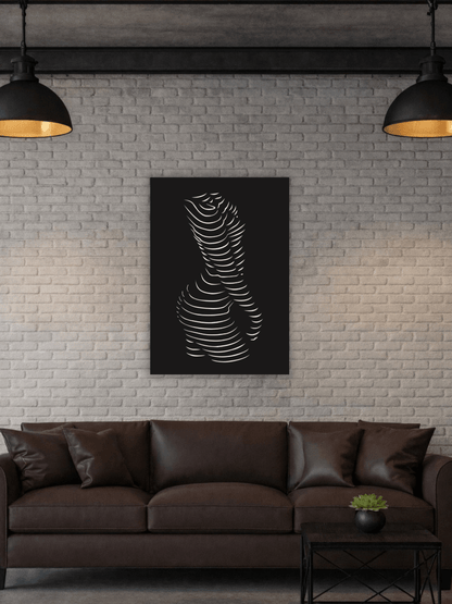 Abstract Body Flow Декоративно Пано за Стена - Deco Cut | Луксозен Метален Декор