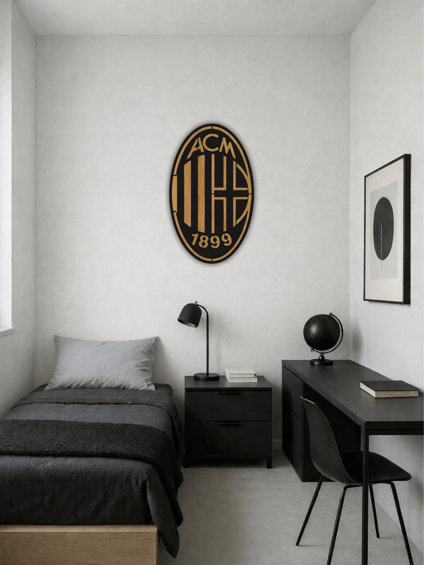 AC Milan Футболна Емблема Декоративно Пано - Deco Cut | Луксозен Метален Декор