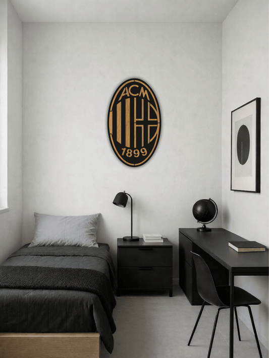 AC Milan Футболна Емблема Декоративно Пано - Deco Cut | Луксозен Метален Декор